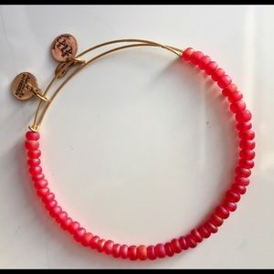 Retired Gold & Red Pink Beaded Alex & Ani Bracelet